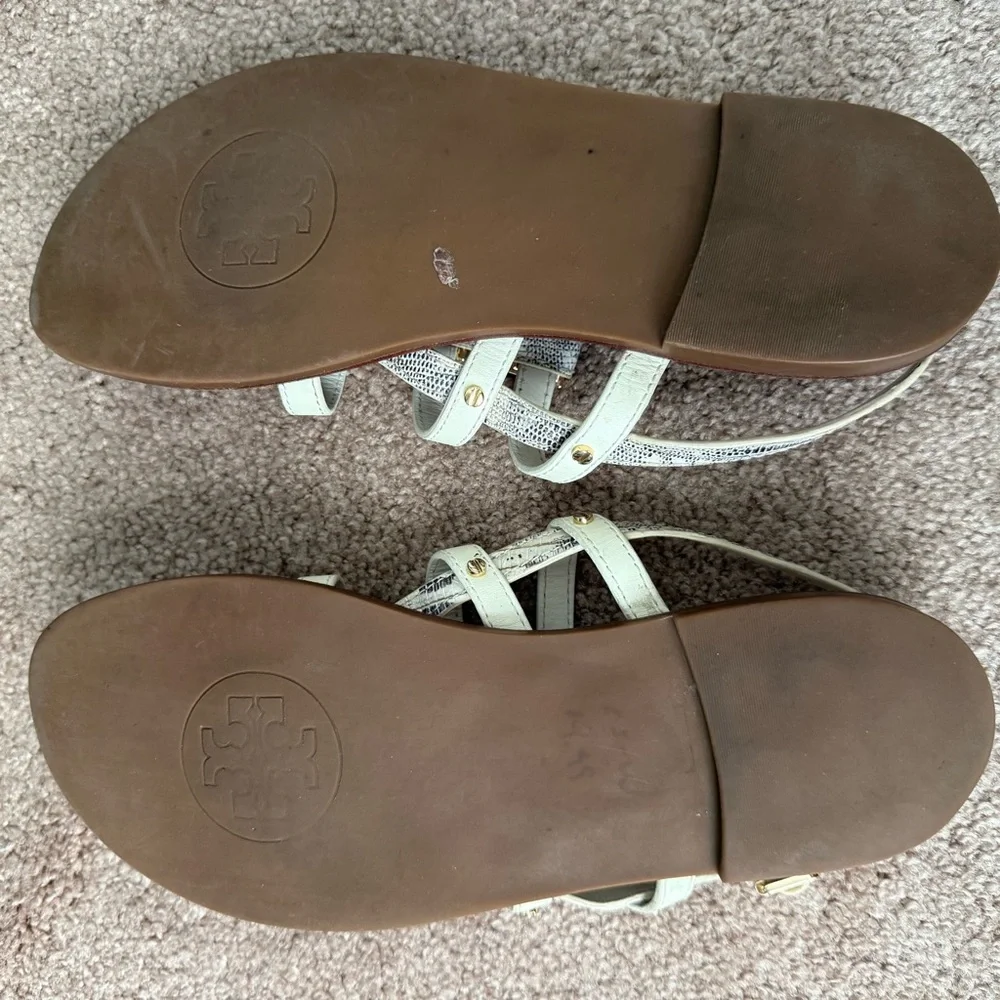 Tory Burch Reggie Gladiator Leather Flat Sandal